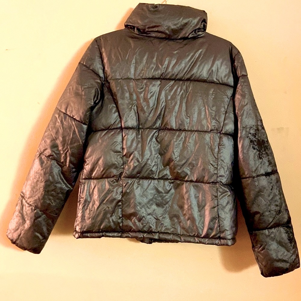 Vintage Shiny Metallic Puffy Coat ~Large~Old Navy - Picture 3 of 8